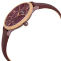 Fossil Jacqueline Burgundy Dial Burgundy Leather Strap Watch for Women  - ES4099