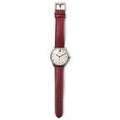 Gucci G Timeless Automatic Silver Dial Red Leather Strap Watch For Men - YA126346