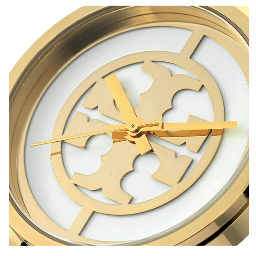 Tory Burch Reva Gold Dial Gold Steel Strap Watch for Women - TBW4025