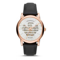 Emporio Armani Meccanico Skeleton Silver Dial Black Leather Strap Watch For Men - AR60031