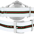 Gucci G Timeless Quartz White DIal White NATO Strap Watch For Men - YA126322