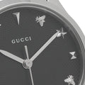 Gucci G Timeless Black Dial Silver Steel Strap Watch For Women - YA126573A