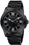 Gucci G Timeless Black Dial Black Steel Strap Watch For Men - YA126202