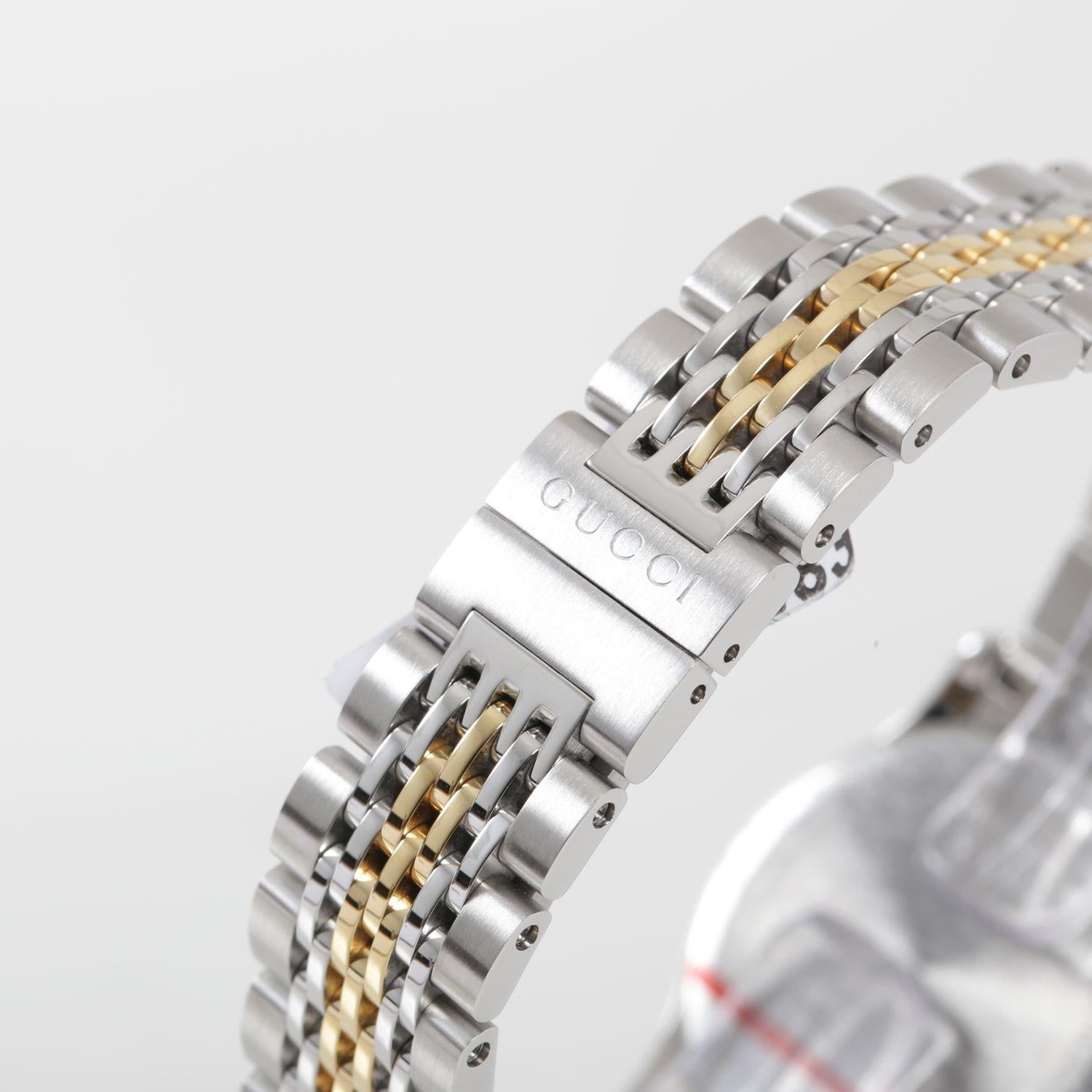 Gucci G Timeless Diamonds Mother of Pearl Dial Two Tone Steel Strap Watch For Women - YA126413