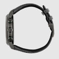 Gucci G Timeless Chronograph Black Dial Black Leather Strap Watch For Men - YA126244