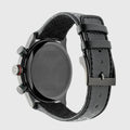 Gucci G Timeless Chronograph Black Dial Black Leather Strap Watch For Men - YA126244