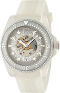 Gucci Dive Automatic White Dial White Rubber Strap Unisex Watch - YA136342