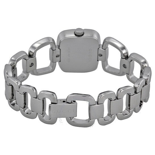 Gucci G Diamonds Black Dial Silver Steel Strap Watch For Women - YA125509