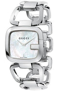 Gucci G-Class Mother of Pearl Dial Silver Steel Strap Watch For Women - YA125404