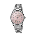 Gucci G Timeless Diamonds Mother of Pearl Pink Dial Silver Steel Strap Watch for Women - YA1265062