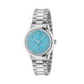 Gucci G Timeless Quartz Turquoise Dial Silver Steel Strap Unisex Watch - YA1265044