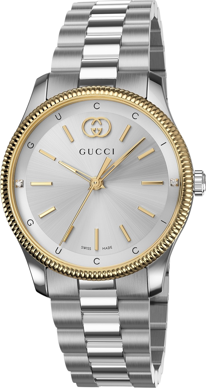 Gucci G Timeless Quartz Silver Dial Two Tone Steel Strap Watch for Women - YA1265063