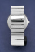 Gucci G Interlocking Black Dial Silver Steel Strap Watch For Women - YA133307