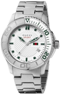 Gucci G Timeless Silver Dial Silver Steel Strap Watch For Men - YA126232