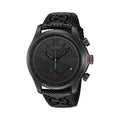 Gucci G Timeless Chronograph Black Dial Black Leather Strap Watch For Men - YA126244