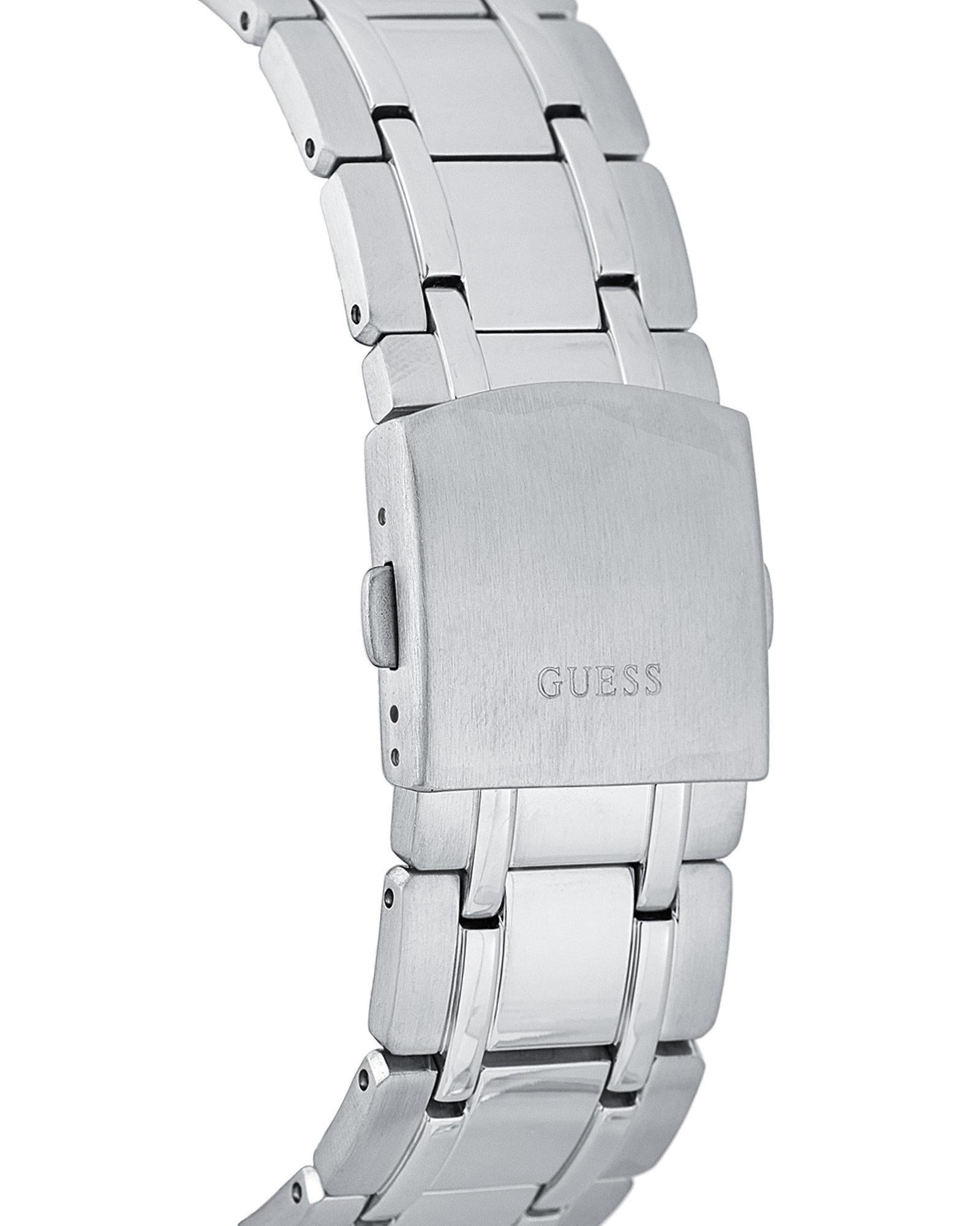 Guess Circuit Chronograph Black Dial Silver Steel Strap Watch For Men - W0968G1