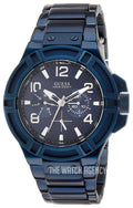 Guess Rigor Multifunction Black Dial Blue Steel Strap Watch for Men - W0218G4