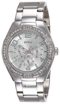 Guess Luna Diamonds Silver Dial Silver Steel Strap Watch for Women - W0729L1