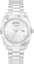 Guess Connoisseur Silver Dial Silver Steel Strap Watch for Men - GW0265G6