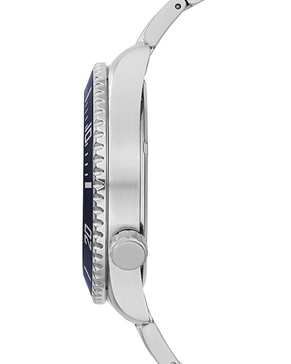 Guess Axle Multifunction Black Dial Silver Steel Strap Watch For Men - GW0488G1