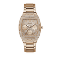 Guess Raven Diamonds Rose Gold Dial Rose Gold Steel Strap Watch for Women - GW0104L3