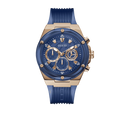Guess Poseidon Chronograph Blue Dial Blue Silicone Strap Watch For Men - GW0425G3