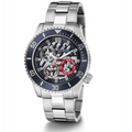 Guess Axle Multifunction Black Dial Silver Steel Strap Watch For Men - GW0488G1