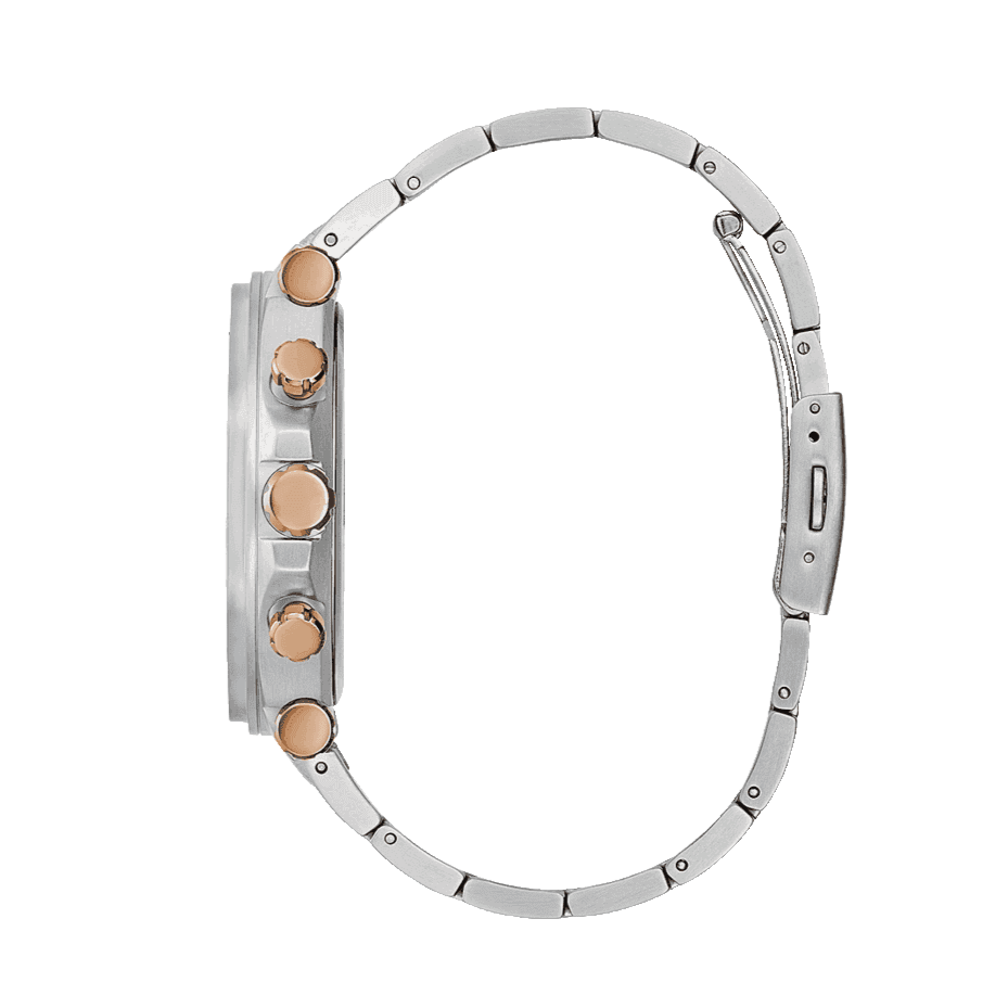 Guess Edge Chronograph Black Dial Silver Steel Strap Watch For Men - GW0539G1