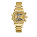Guess Fusion Chronograph Gold Dial Gold Steel Strap Watch for Women - GW0552L2