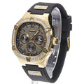 Guess Duke Crystals Black Dial Black Silicone Strap Watch For Men - GW0641G2
