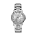 Guess Frontier Diamonds Silver Dial Silver Steel Strap Watch For Women - W1156L1