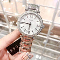 Guess Park Ave White Dial Silver Steel Strap Watch for Women - W0767L1