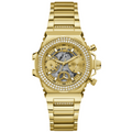 Guess Fusion Chronograph Gold Dial Gold Steel Strap Watch for Women - GW0552L2