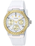 Guess Zena Analog White Dial White Rubber Strap Watch For Women - W1094L1