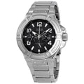 Guess Rigor Quartz Black Dial Silver Steel Strap Watch For Men - W0218G2