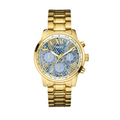Guess Mini Sunrise Quartz Blue Dial Gold Steel Strap Watch For Women - W0448L6