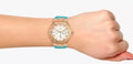Guess Jet Setter White Dial Turquoise Silicone Strap Watch For Women - W0564L3