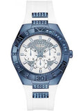 Guess Luna Diamonds White Dial White Rubber Strap Watch for Women - W0653L2