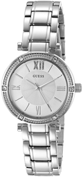 Guess Park Ave White Dial Silver Steel Strap Watch for Women - W0767L1