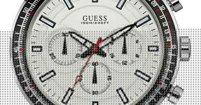 Guess Fuel Multifunction White Dial Black Rubber Strap Watch for Men - W0802G1
