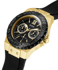 Guess Black Dial Black Rubber Strap Watch For Women - W1053L7