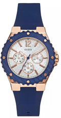 Guess Overdrive White Dial Blue Rubber Strap Watch for Women - W0149L5