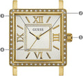 Guess White Dial Gold Mesh Bracelet Watch For Women - W0826L2