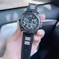 Guess Delta Black Dial Black Silicone Strap Watch for Men - GW0051G1