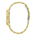 Guess Cubed Analog Gold Dial Gold Steel Strap Watch For Women - GW0606L2