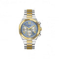 Guess Equity Analog Blue Dial Two Tone Steel Strap Watch For Men - GW0703G3