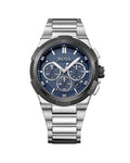 Hugo Boss Supernova Chronograph Blue Dial Silver Steel Strap Watch for Men - 1513360