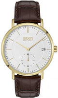 Hugo Boss Corporal White Dial Brown Leather Strap Watch for Men - 1513640