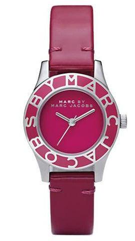 Marc Jacobs Blade Red Dial Red Leather Strap Watch for Women - MBM1157