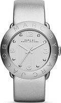 Marc Jacobs Amy Silver Dial Silver Leather Strap Watch for Women - MBM8626